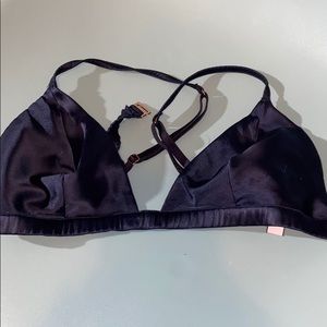 Navy blue satin VICTORIAS SECRET triangle bralette